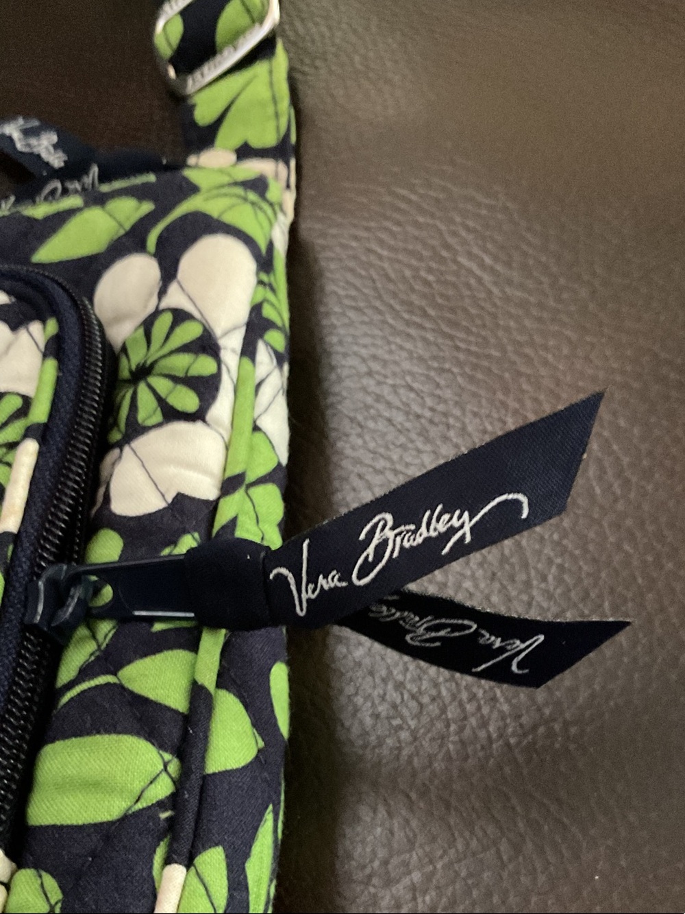 Vera Bradley Black, Green and White Floral Quilted Crossbody - Picture 2 of 4